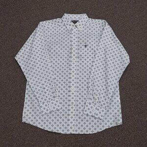 Ariat Men's Rocco Classic Fit Long Sleeve Buttondown Shirt - White